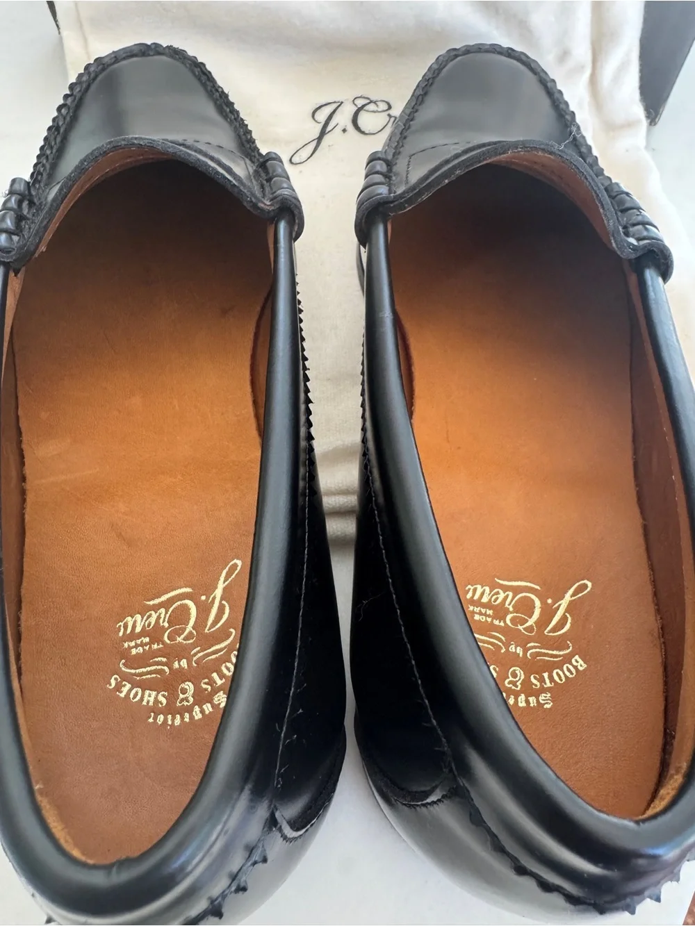 J. Crew Black Leather Penny Loafers
